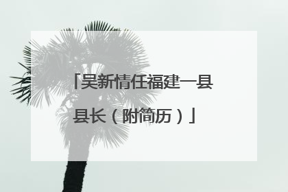 吴新情任福建一县县长（附简历）