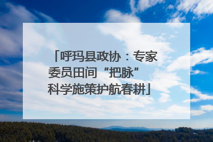 呼玛县政协：专家委员田间“把脉” 科学施策护航春耕