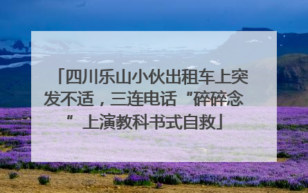四川乐山小伙出租车上突发不适，三连电话“碎碎念”上演教科书式自救