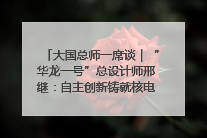 大国总师一席谈｜“华龙一号”总设计师邢继：自主创新铸就核电“国家名片”