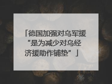 德国加强对乌军援 “是为减少对乌经济援助作铺垫”