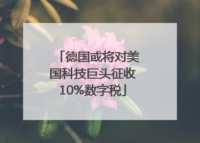 德国或将对美国科技巨头征收10%数字税