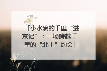 小水滴的千里“进京记”：一场跨越千里的“北上”约会