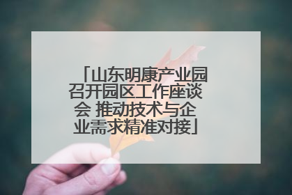 山东明康产业园召开园区工作座谈会 推动技术与企业需求精准对接