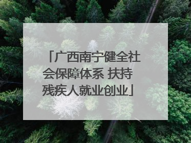 广西南宁健全社会保障体系 扶持残疾人就业创业