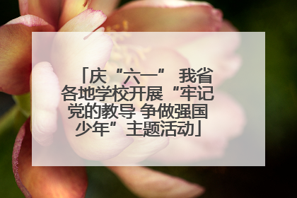 庆“六一” 我省各地学校开展“牢记党的教导 争做强国少年”主题活动