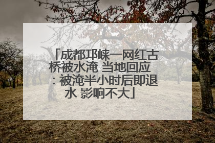 成都邛崃一网红古桥被水淹 当地回应：被淹半小时后即退水 影响不大