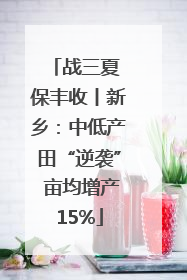 战三夏 保丰收丨新乡：中低产田“逆袭” 亩均增产15%