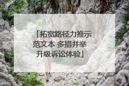 拓宽路径力推示范文本 多措并举升级诉讼体验