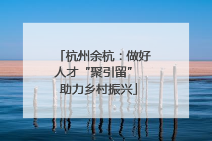 杭州余杭：做好人才“聚引留” 助力乡村振兴