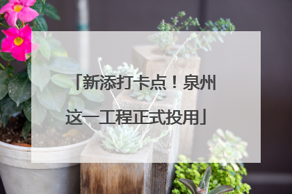 新添打卡点！泉州这一工程正式投用
