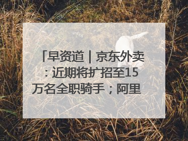 早资道｜京东外卖：近期将扩招至15万名全职骑手；阿里云发布通义灵码AI IDE