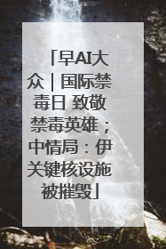早AI大众｜国际禁毒日 致敬禁毒英雄；中情局：伊关键核设施被摧毁
