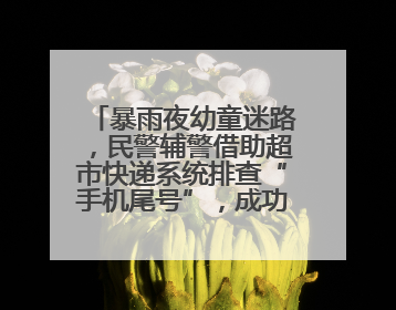 暴雨夜幼童迷路，民警辅警借助超市快递系统排查“手机尾号”，成功联系上家长