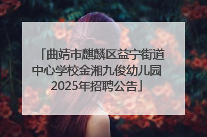 曲靖市麒麟区益宁街道中心学校金湘九俊幼儿园2025年招聘公告