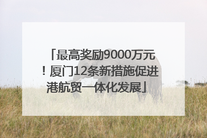 最高奖励9000万元！厦门12条新措施促进港航贸一体化发展