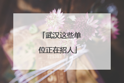 武汉这些单位正在招人