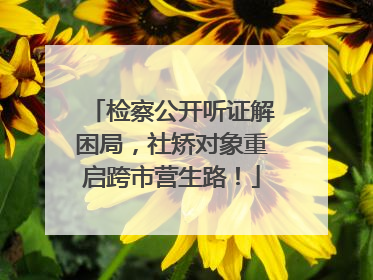 检察公开听证解困局，社矫对象重启跨市营生路！