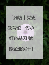 潍坊市党史教育馆：传承红色基因 赋能企业实干