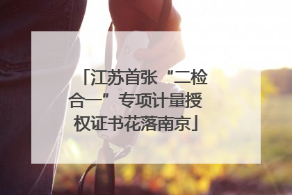 江苏首张“二检合一”专项计量授权证书花落南京