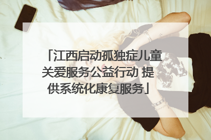 江西启动孤独症儿童关爱服务公益行动 提供系统化康复服务