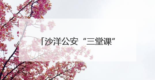 沙洋公安“三堂课”织密交通安全防护网