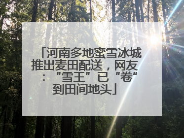 河南多地蜜雪冰城推出麦田配送，网友：“雪王”已“卷”到田间地头