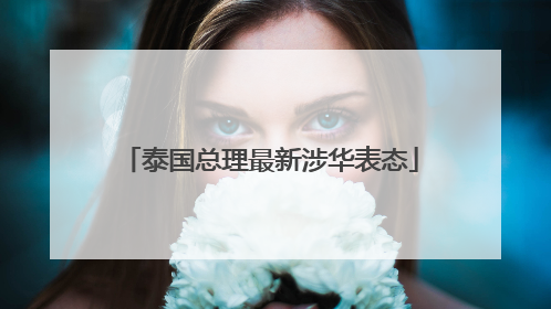 泰国总理最新涉华表态