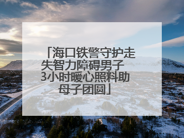 海口铁警守护走失智力障碍男子 3小时暖心照料助母子团圆