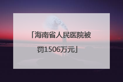 海南省人民医院被罚1506万元
