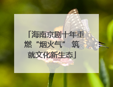 海南京剧十年重燃“烟火气” 筑就文化新生态