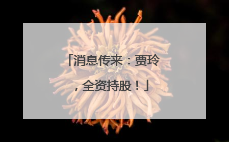 消息传来：贾玲，全资持股！