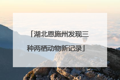 湖北恩施州发现三种两栖动物新记录