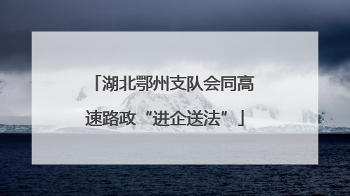 湖北鄂州支队会同高速路政“进企送法”