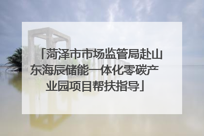 菏泽市市场监管局赴山东海辰储能一体化零碳产业园项目帮扶指导