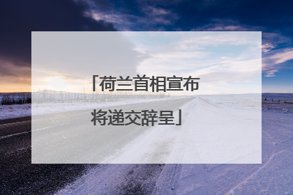 荷兰首相宣布将递交辞呈