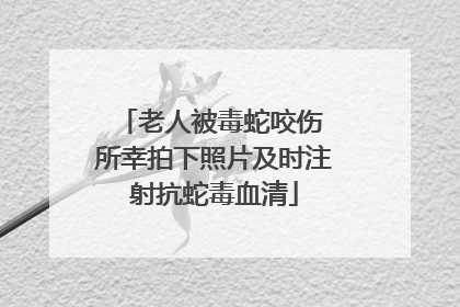 老人被毒蛇咬伤 所幸拍下照片及时注射抗蛇毒血清