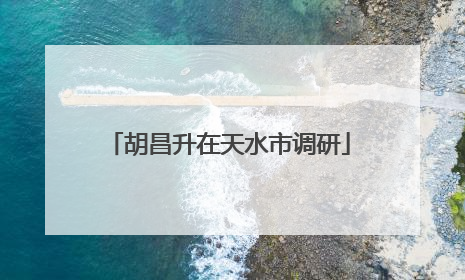 胡昌升在天水市调研