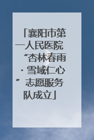 襄阳市第一人民医院“杏林春雨・雪域仁心”志愿服务队成立