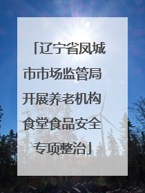 辽宁省凤城市市场监管局开展养老机构食堂食品安全专项整治