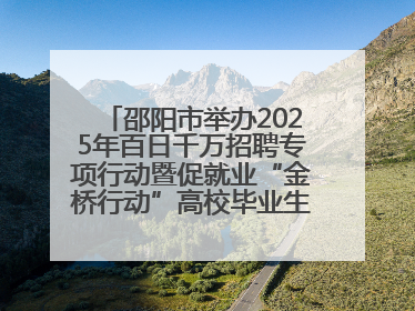 邵阳市举办2025年百日千万招聘专项行动暨促就业“金桥行动”高校毕业生专场招聘会
