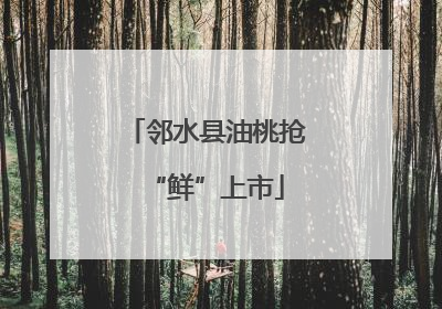邻水县油桃抢“鲜”上市