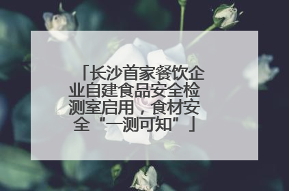 长沙首家餐饮企业自建食品安全检测室启用，食材安全“一测可知”
