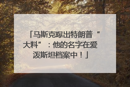 马斯克曝出特朗普“大料”：他的名字在爱泼斯坦档案中！