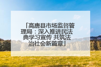 高唐县市场监督管理局：深入推进民法典学习宣传 共筑法治社会新篇章