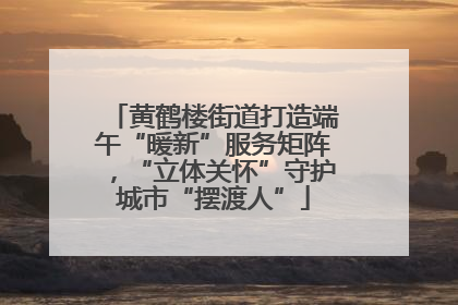 黄鹤楼街道打造端午“暖新”服务矩阵，“立体关怀”守护城市“摆渡人”
