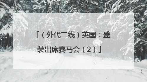 （外代二线）英国：盛装出席赛马会（2）