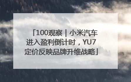 100观察｜小米汽车进入盈利倒计时，YU7定价反映品牌升维战略
