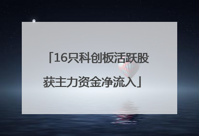16只科创板活跃股获主力资金净流入