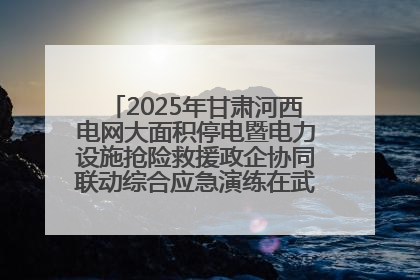 2025年甘肃河西电网大面积停电暨电力设施抢险救援政企协同联动综合应急演练在武威成功举行